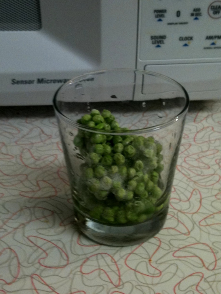 Peas in a Glass Can frozen peas be microwaved? I'm too laz… Flickr
