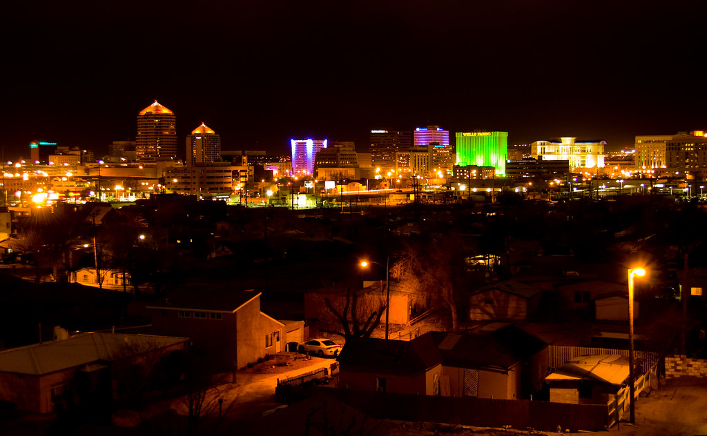 Albuquerque New Mexico City Skyline at Night Albuquerque, … Flickr
