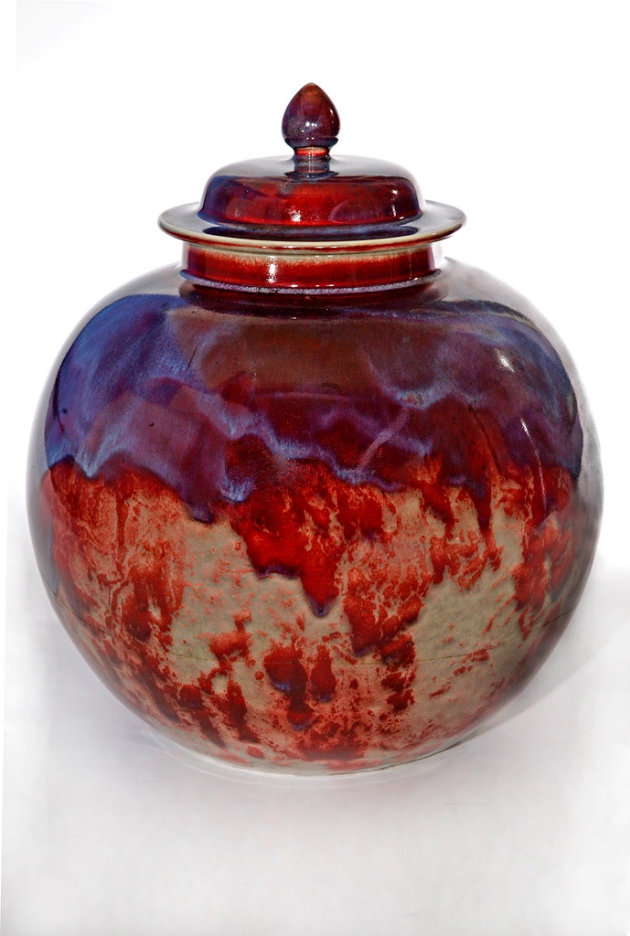 Pot pourri jar finished with a sang de boeuf glaze, Ruskin… Flickr