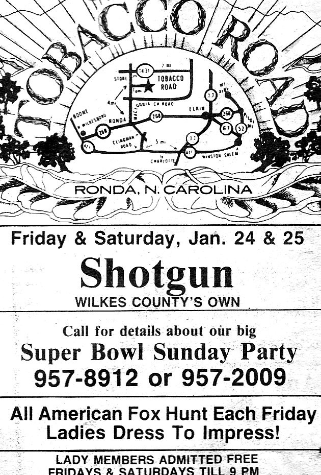 Tobacco Road, Ronda NC, The Shotgun Band Wilkes County a photo on