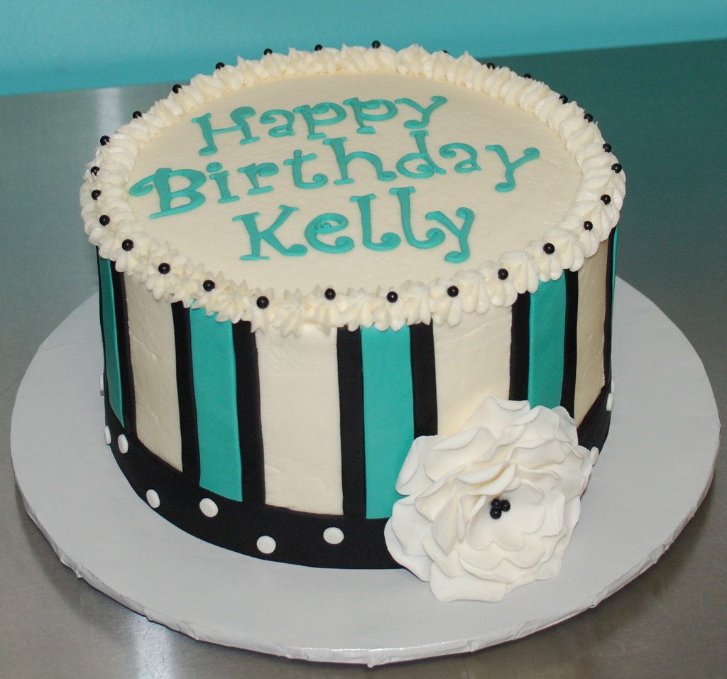 Teal & Black Birthday Cake I had a last minute cake