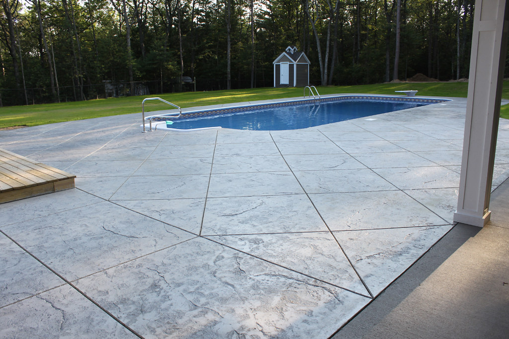 Seamless Stamped Concrete patio and pool deck natural wi… Flickr