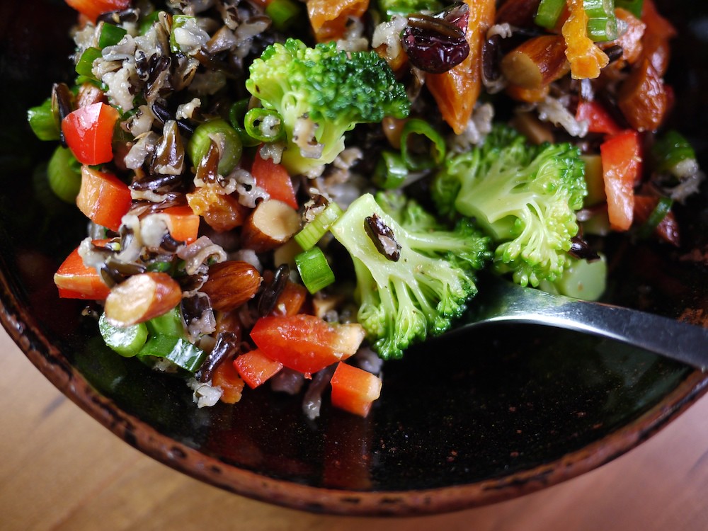 wild rice salad broccoli, roasted almonds, dried apricots,… Flickr