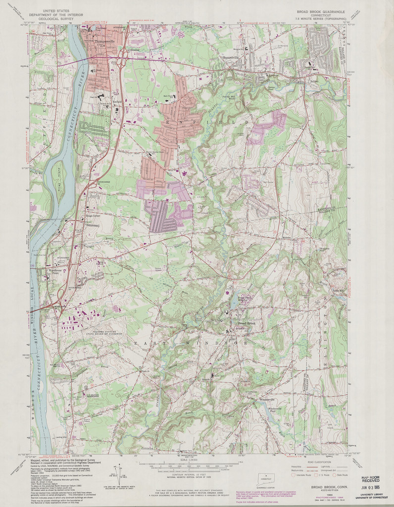 Broad Brook Quadrangle 1984 USGS Topographic Map 124,00… Flickr