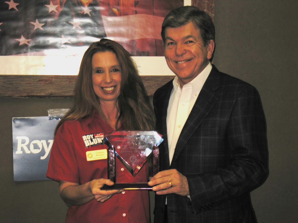 Vanessa showing off her NAWIC award to Roy Beaman Electric Flickr