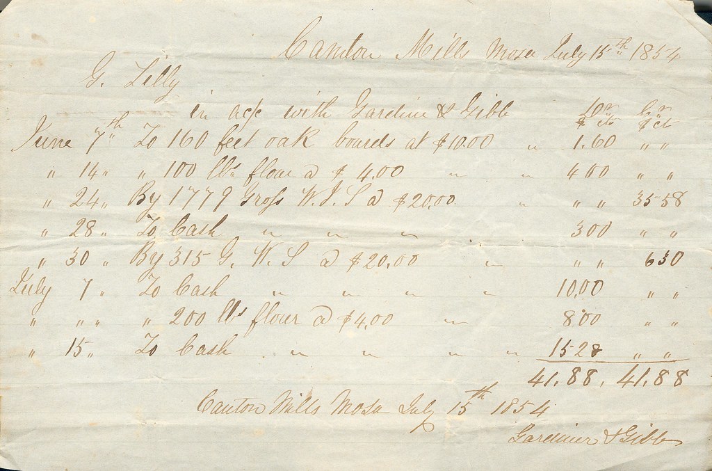 Lilly Invoice 15 July 1854 John Rochon Flickr