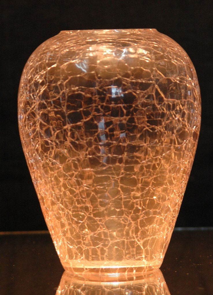 Crackle Glass Vase Lit with floor light technique I found … Flickr