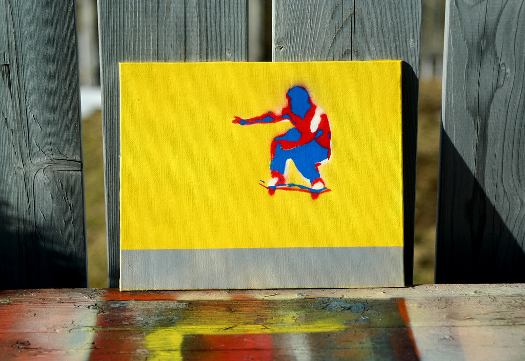 stencil Mark Gonzales Multilayered stencil. Spray paint… Flickr