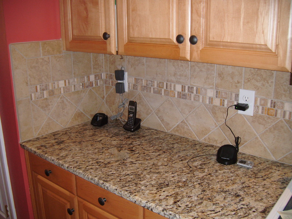 Santa Cecilia Granite with Tile Backsplash Charlotte, NC… Flickr