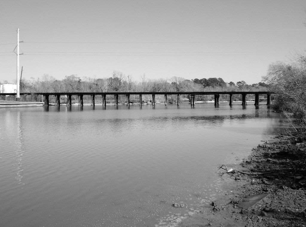 Railroad Trestle over Dickinson Bayou, Dickinson, Texas 0206101236BW
