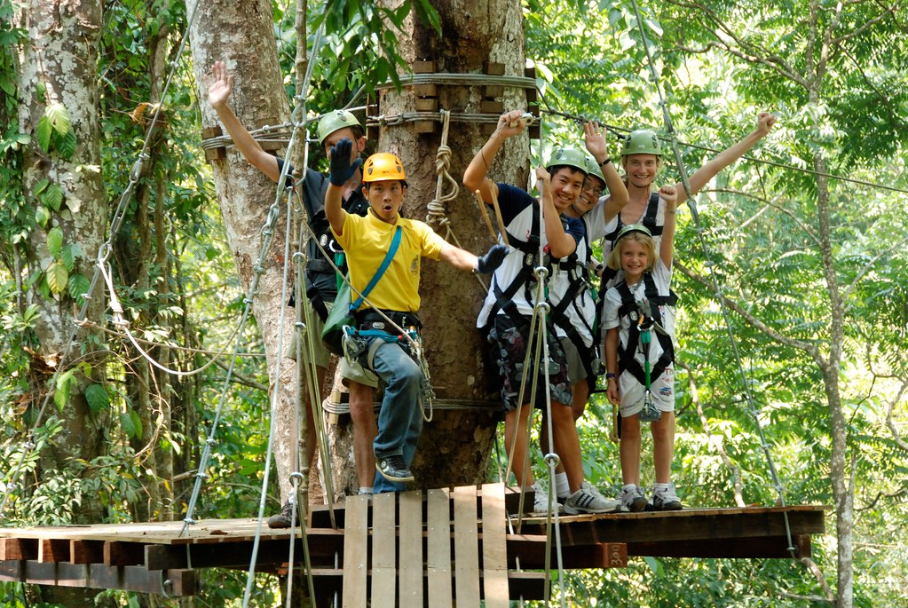 Flight of the Gibbon crossing the narrow bridge! MaxPicsMilver Flickr