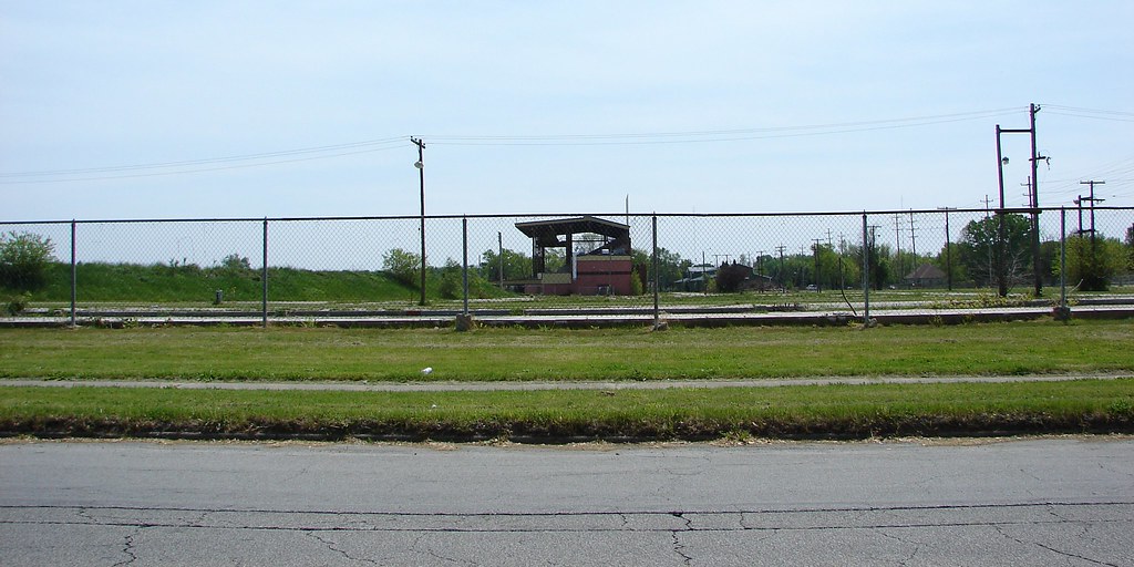Saginaw, MI Wide view of the old Saginaw County Fairgrounds grandstand