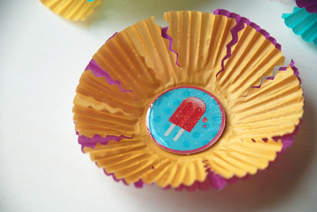 Cupcake liner popsicle scrapbooking embellishment GlitterandFrills Flickr