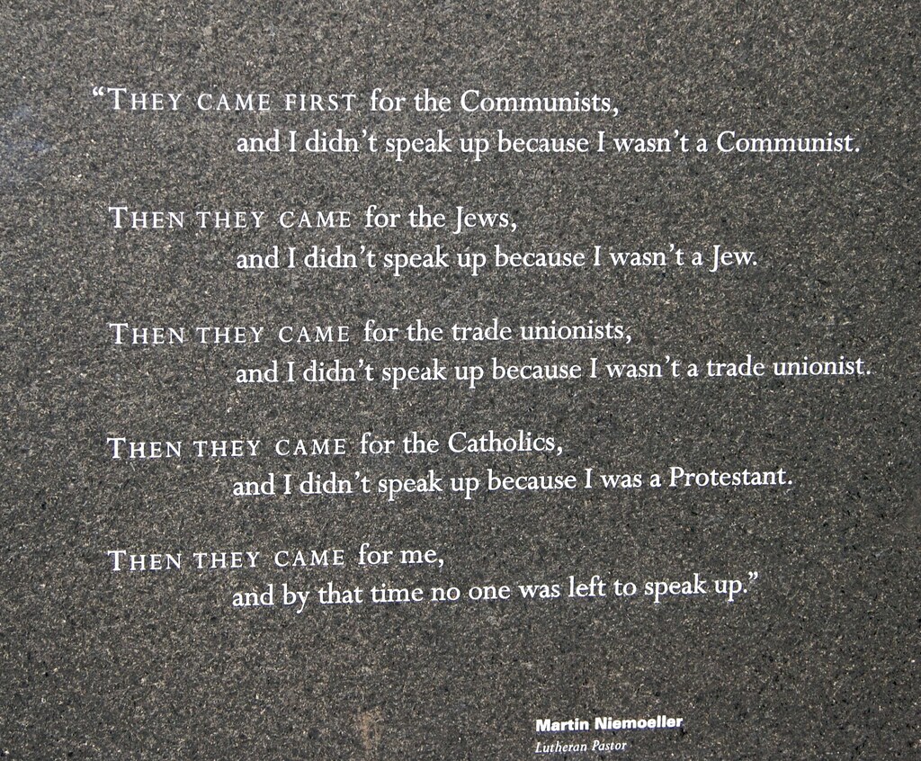 They Came First "First they came" is a popular poem