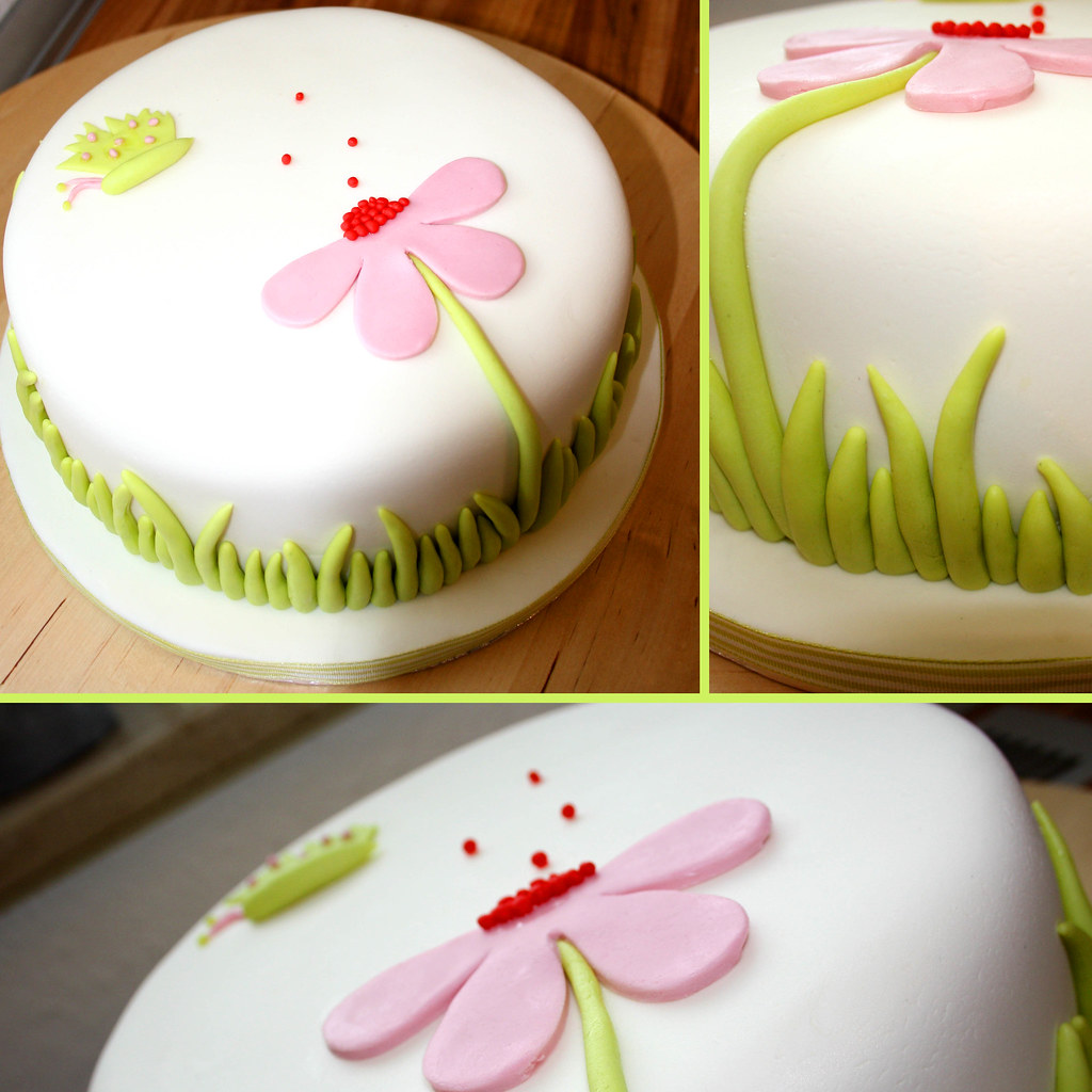 Flower / Butterfly / Fondant my first fondant cake Flickr
