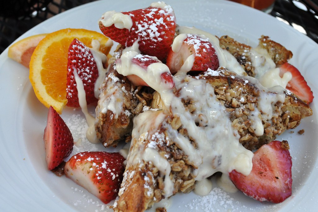 Oatmeal Crusted French Toast With brown sugar cream. Flickr