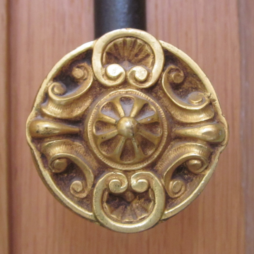 Gold metal door ornament Musée d'IledeFrance Monceau Flickr