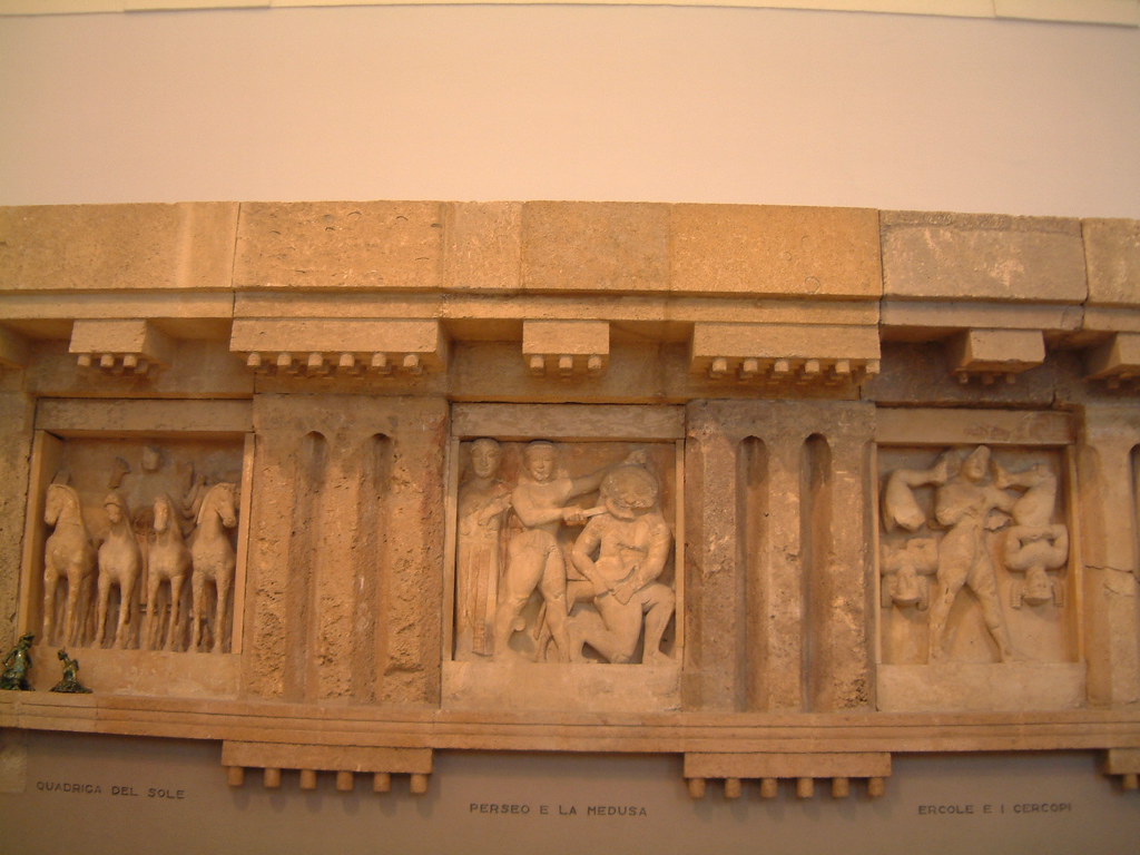 three metopes from Selinunte Metopes from Temple E (the Te… Flickr