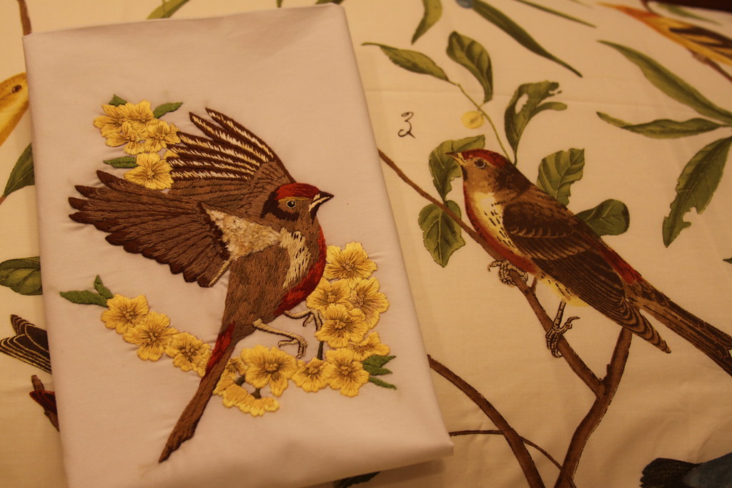 Hand Embroidered Pillowcase I am embroidering a pair of pi… Flickr