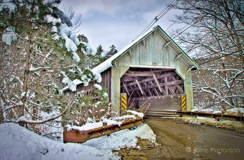 On Black Williamsville VT Covered Bridge looking West by Jaime