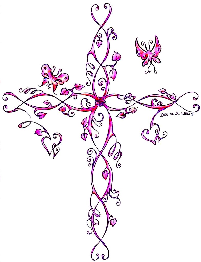 Cross Tattoo by Denise A. Wells A Cross made from vines, l… Flickr