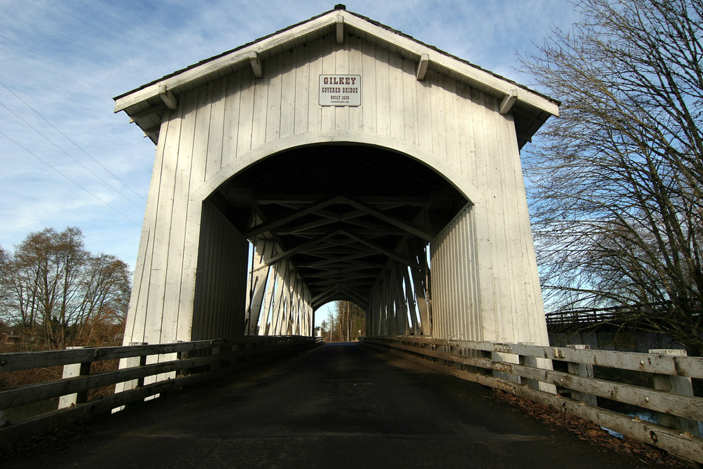 gilkey covered bridge Near Scio, Oregon. Bruce Fingerhood Flickr