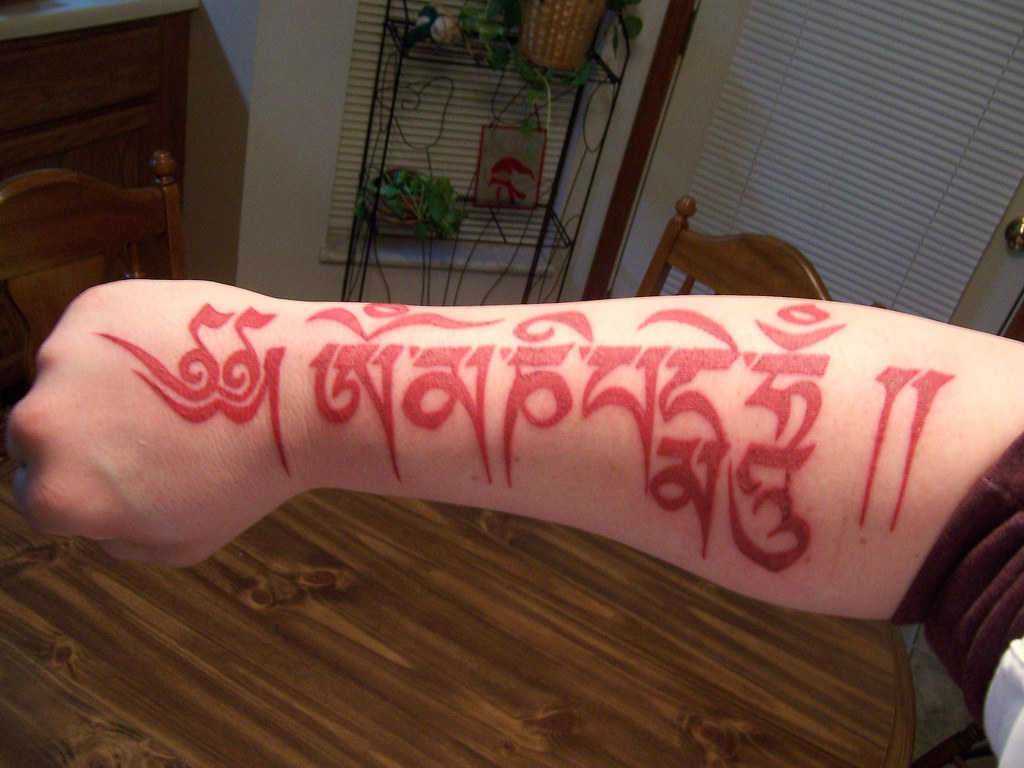 Tattoo Horizontal | "Om Mani Padme Hum" As Read From Left To… | Flickr 768_x_1024_jpg