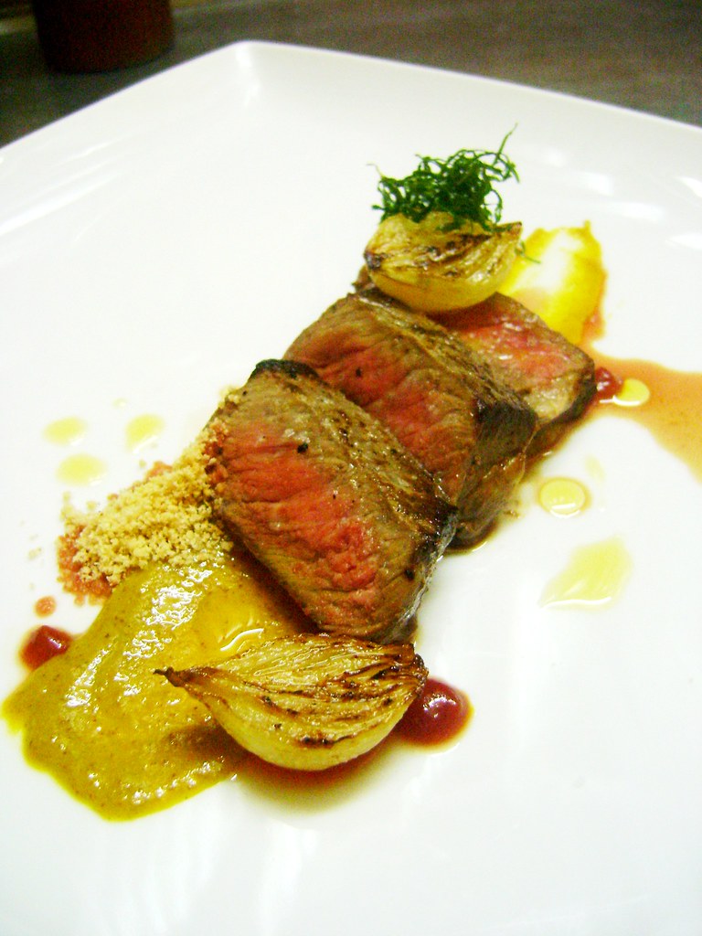 rib eye rib eye em manteiga noisette com mostarda dijon, m… Flickr