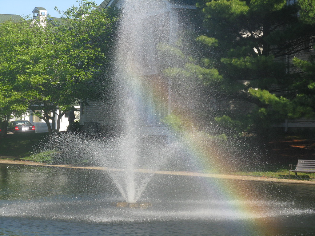 Drakes Pond rainbow I love hearing and seeing that fountai