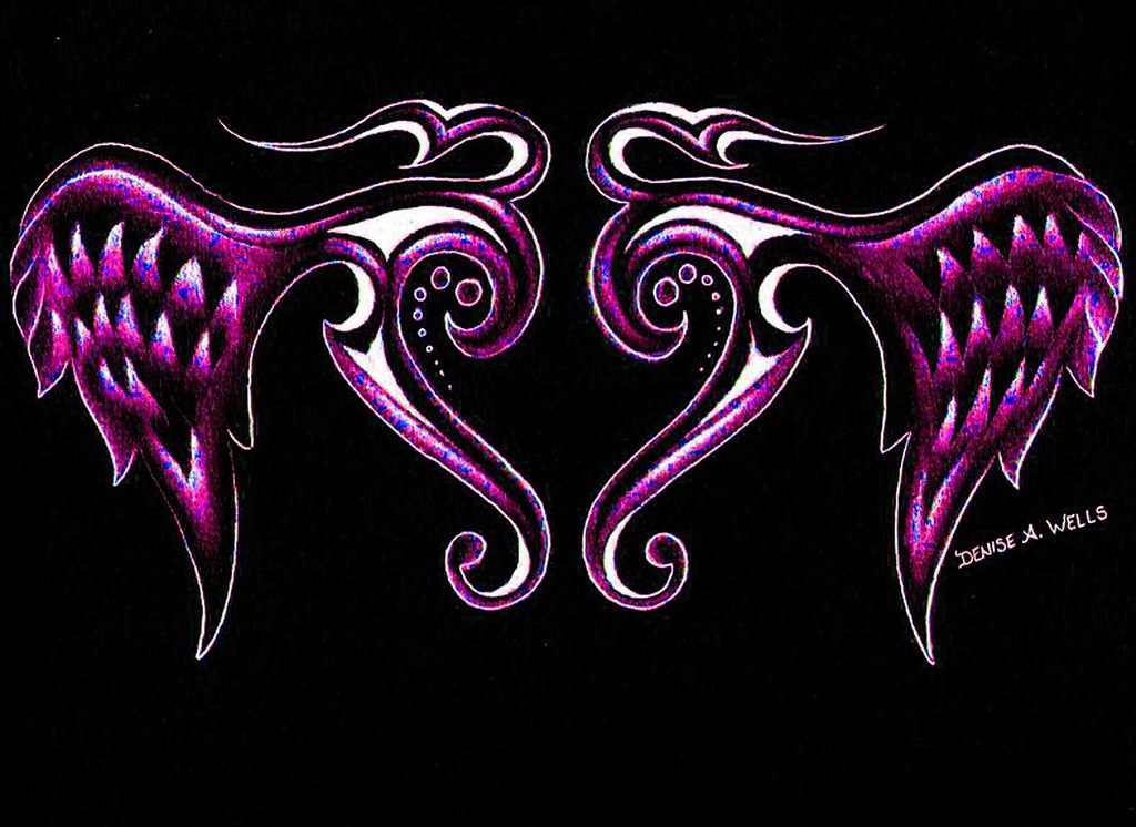 Tribal Winged Heart Tattoo by Denise A. Wells Tribal