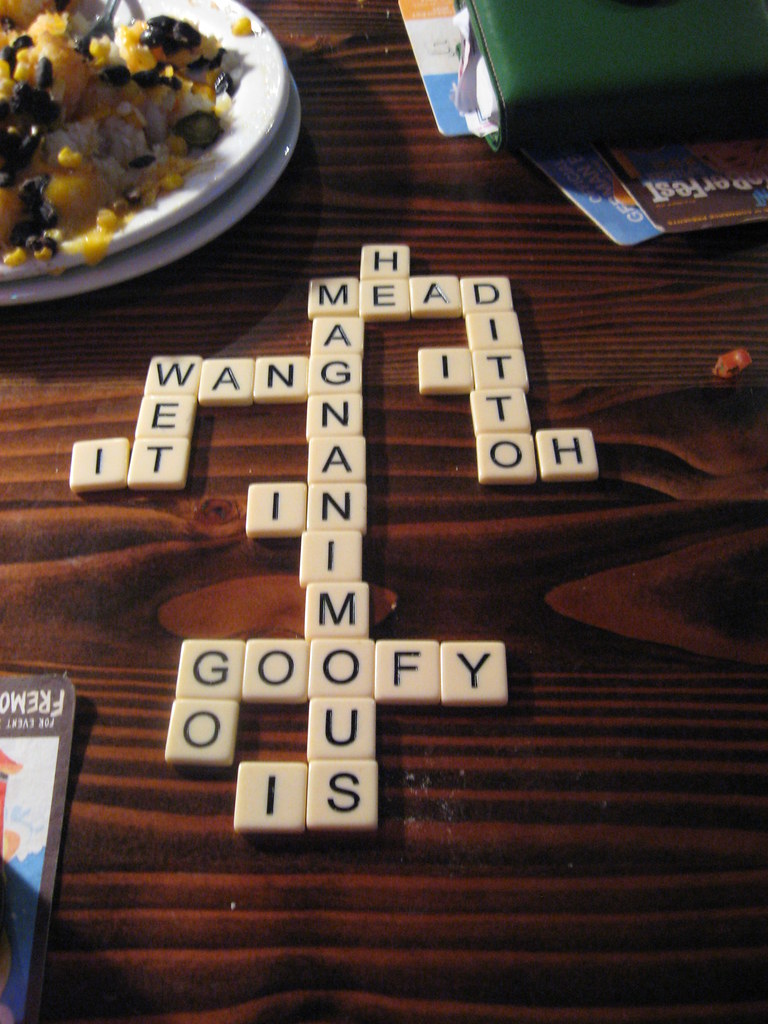 Magnanimous Wang playing a scrabble like game called banan… Brian