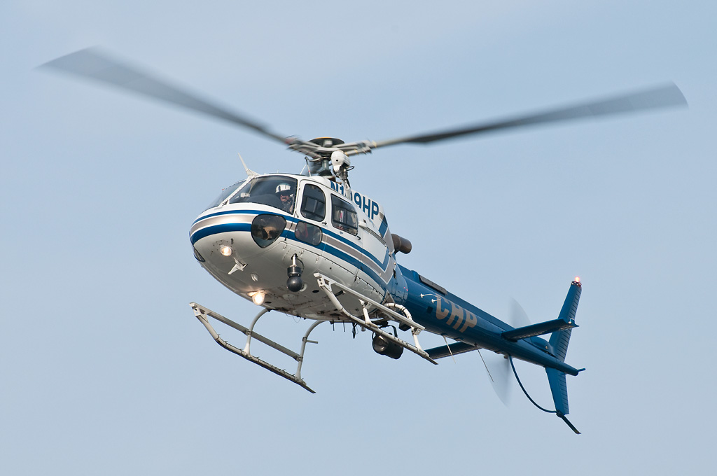 CHP Helicopter Coming in for landing at Cable Airport. Trent Bell