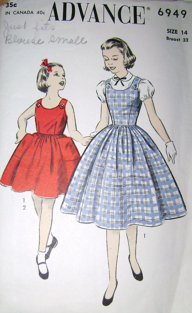 1940s Advance 6949 Jumper Dress with Blouse Pattern Size 1… Flickr