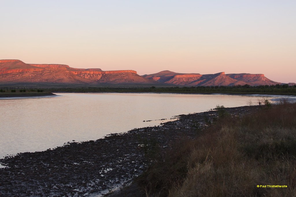0709317 Sunset Cockburn Range & Pentecost River, WA. paulfoto