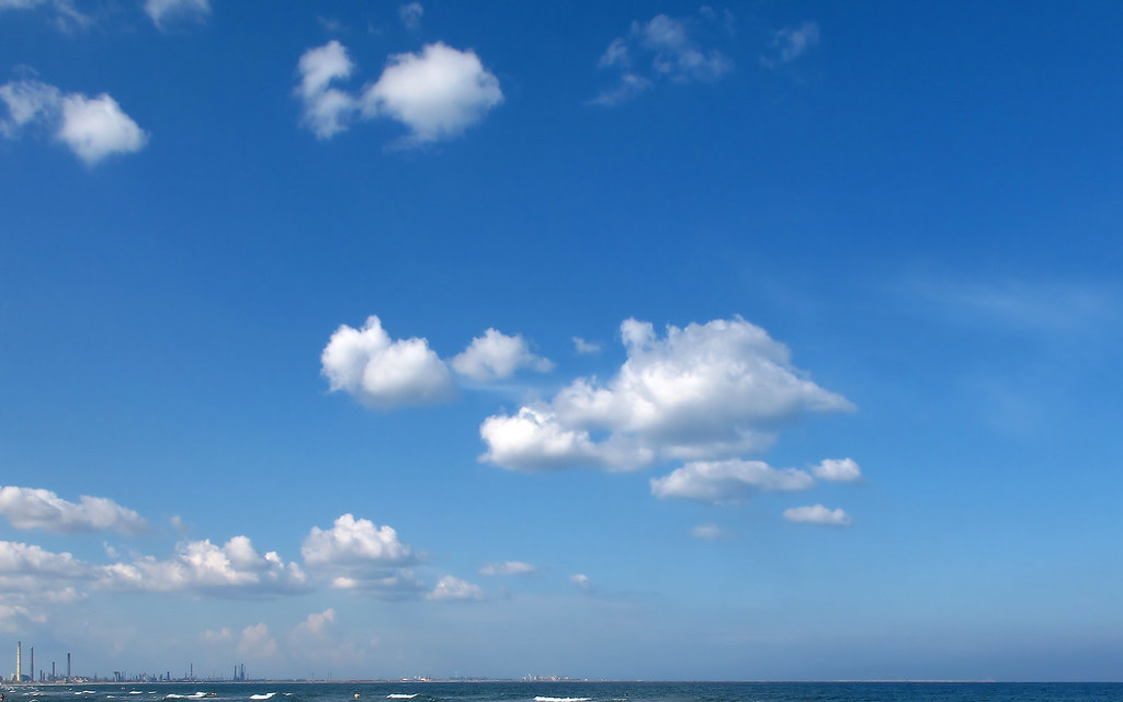 Blue Sky with Clouds Wallpaper Blue sky with white coulds … Flickr