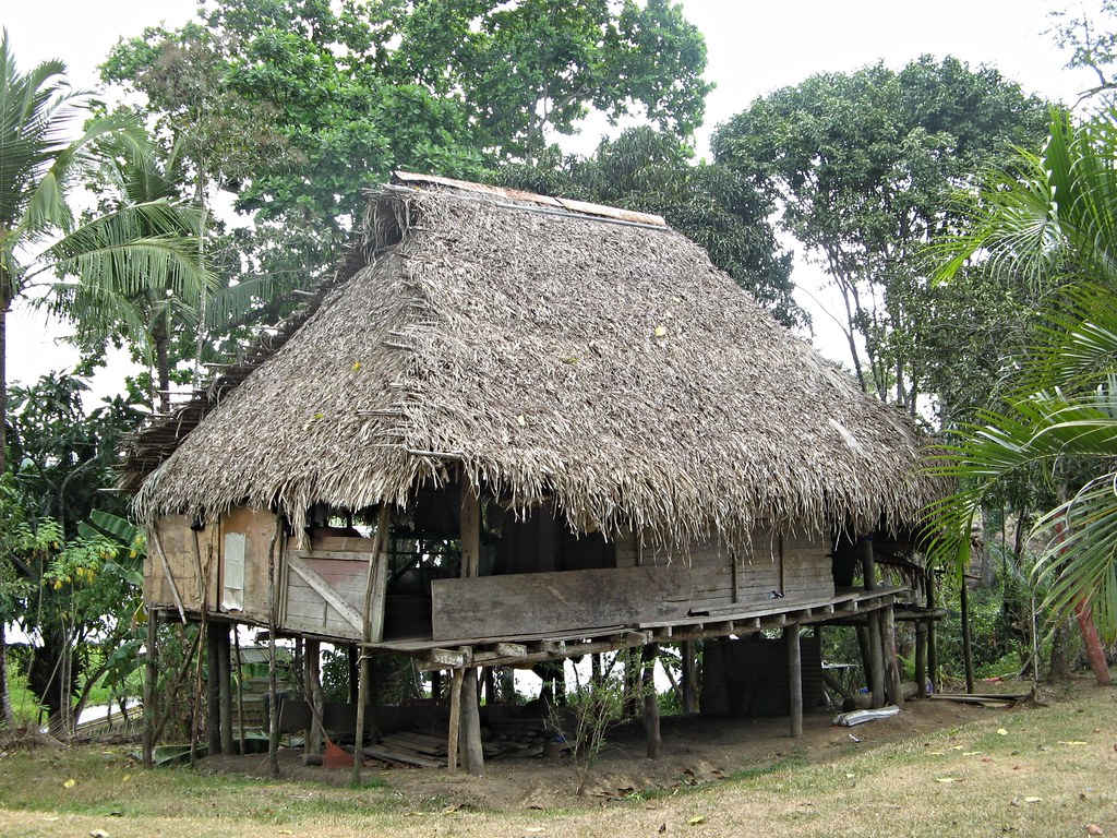 Embera Indian huts with thatched roofs, Panama Traditional… Flickr
