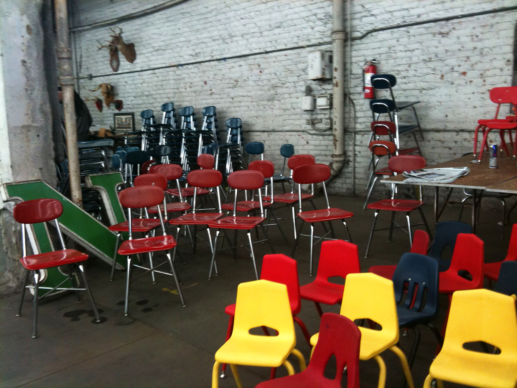 vintage school chairs, 1960s Karen Horton Flickr