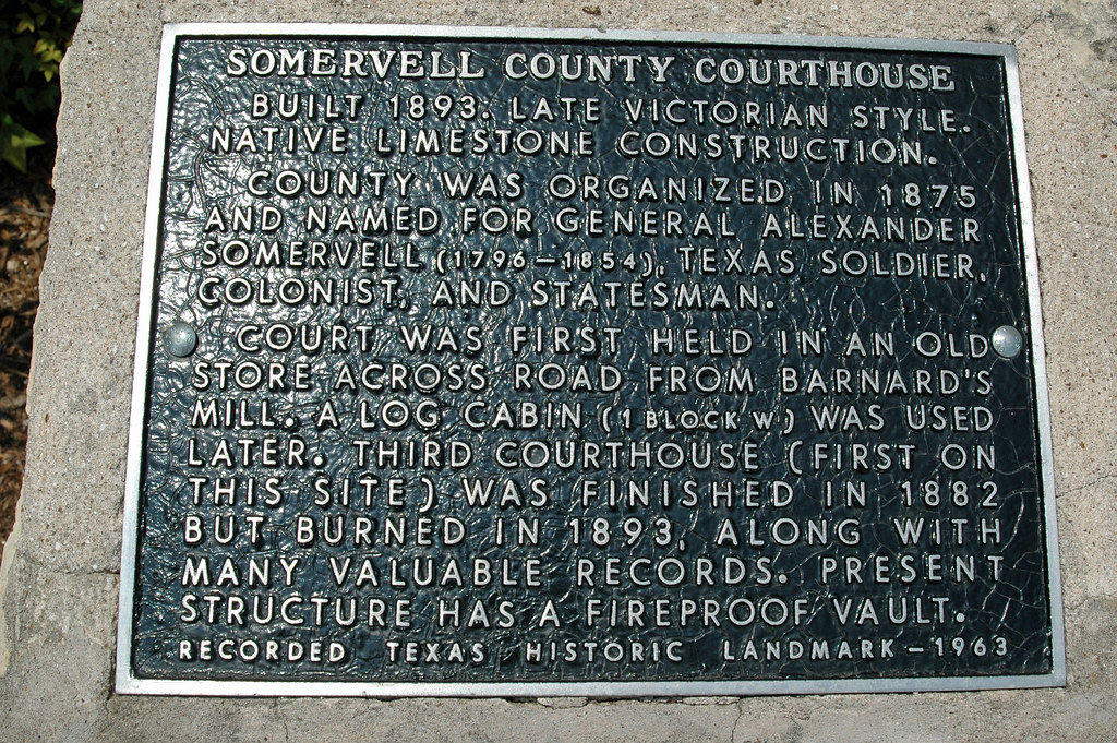 Somervell County Courthouse Historical marker located on t… Flickr