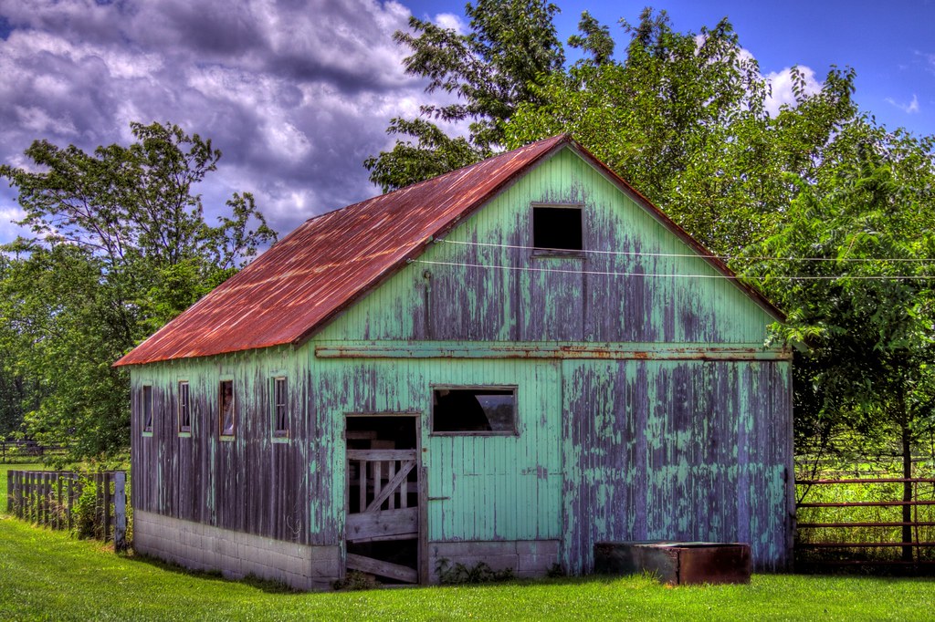 Weathered old pale green barn a photo on Flickriver