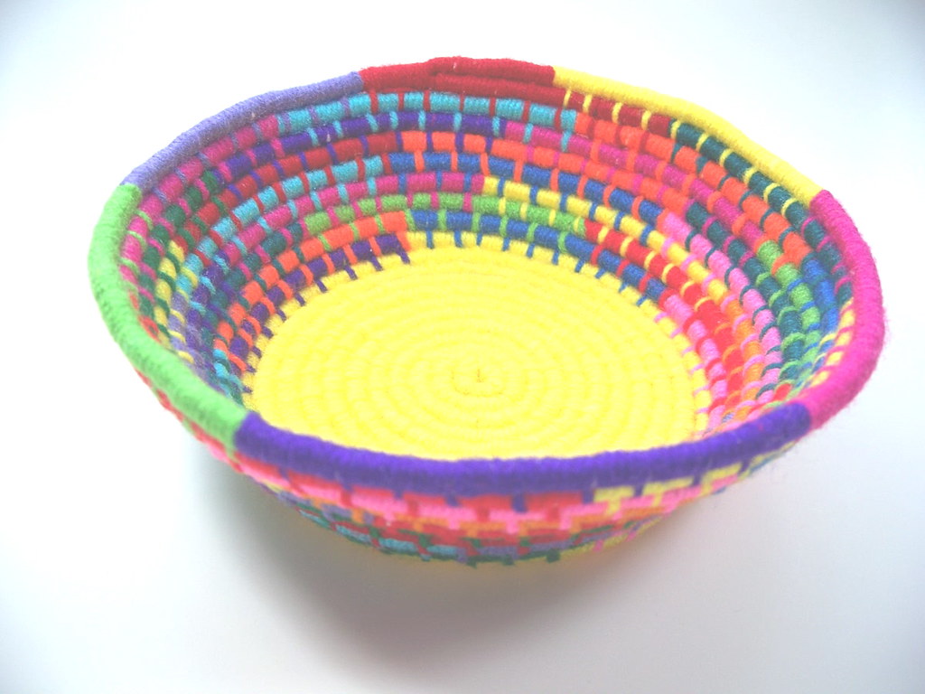 Colorful Coil Woven Yarn Basket 001 Elleellee Flickr