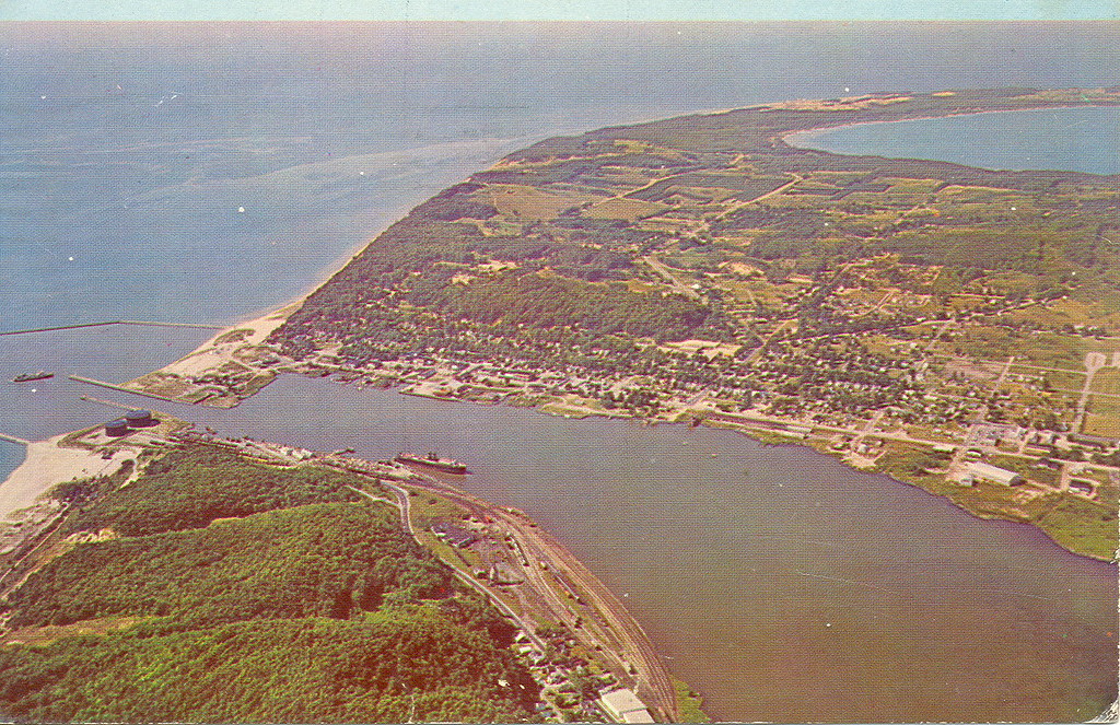 Frankfort MI High Aerial Betsie Bay and Car and Railroad F… Flickr
