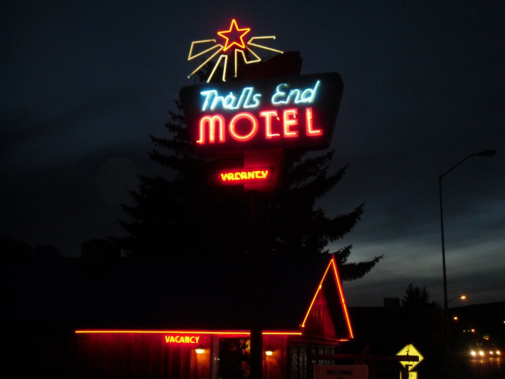 Trails End Motel at night. Dubois Wyoming Cragin Spring Flickr