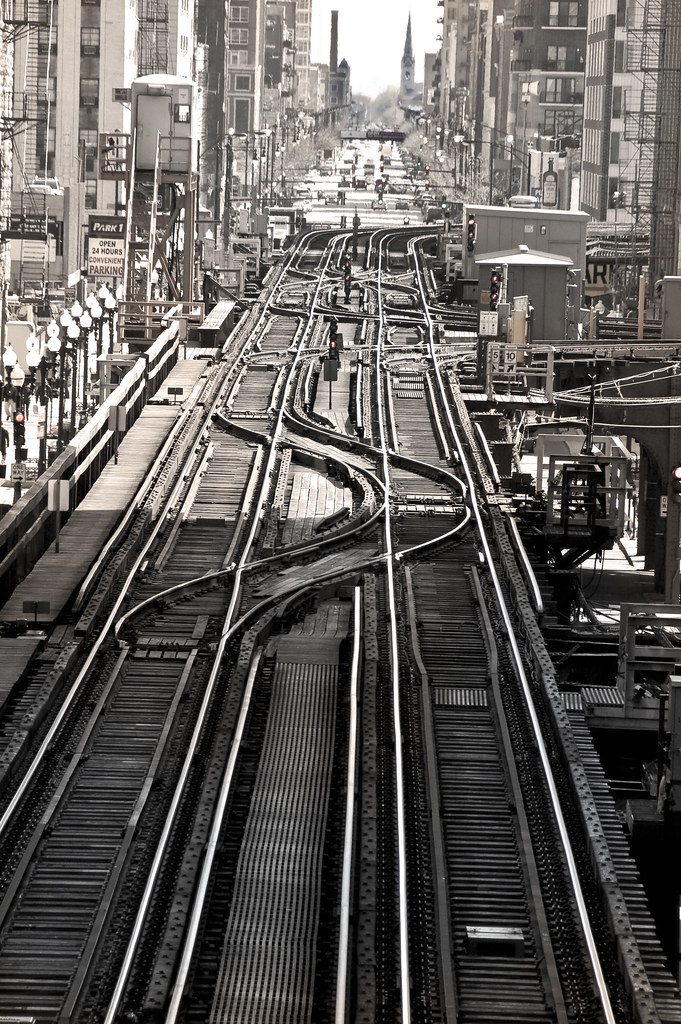 Train tracks on Chicago Loop Train track on on of the stop… Flickr