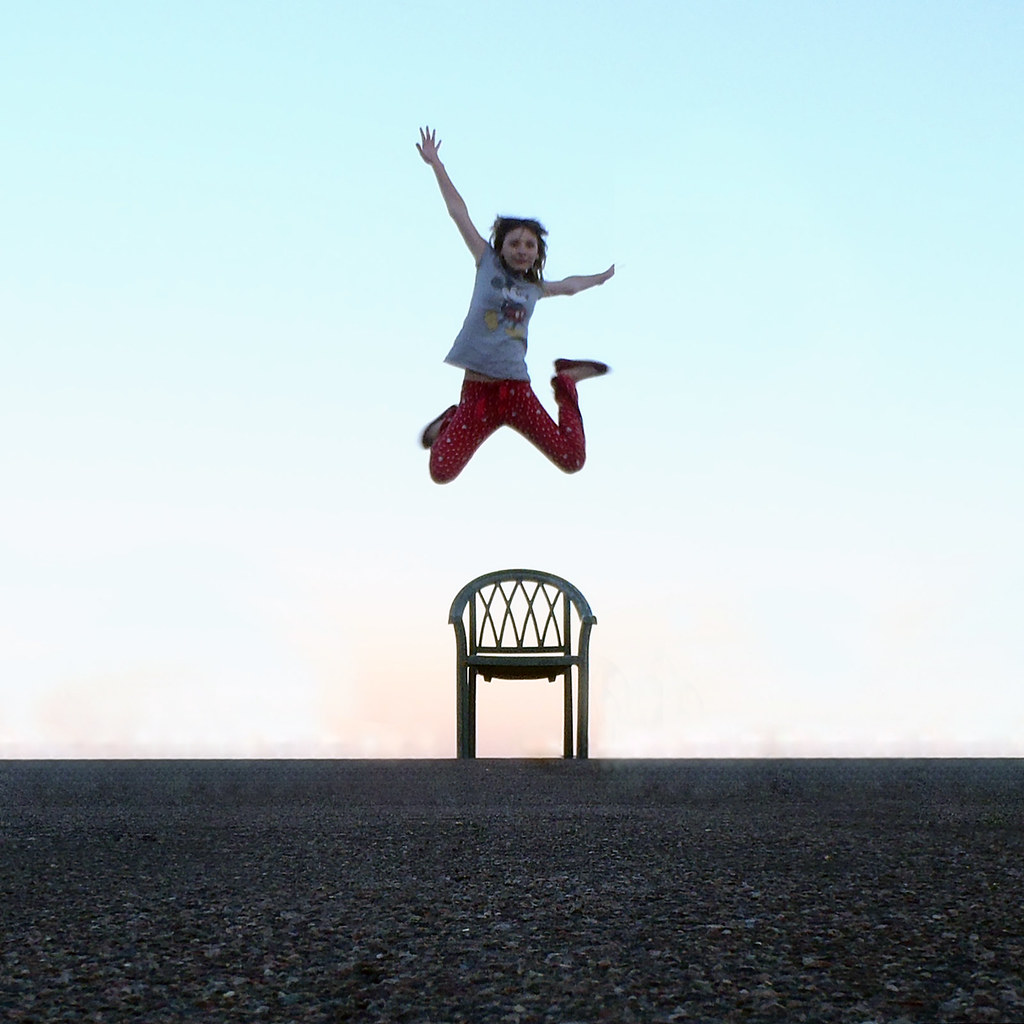 Jumping off a chair A neighbor was throwing this chair out… Flickr
