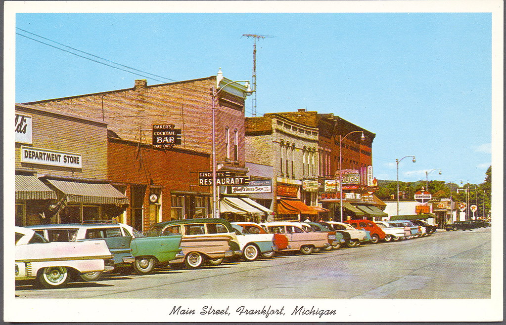 Frankfort MI GREAT 1950s Downtown Main Street View Curteic… Flickr