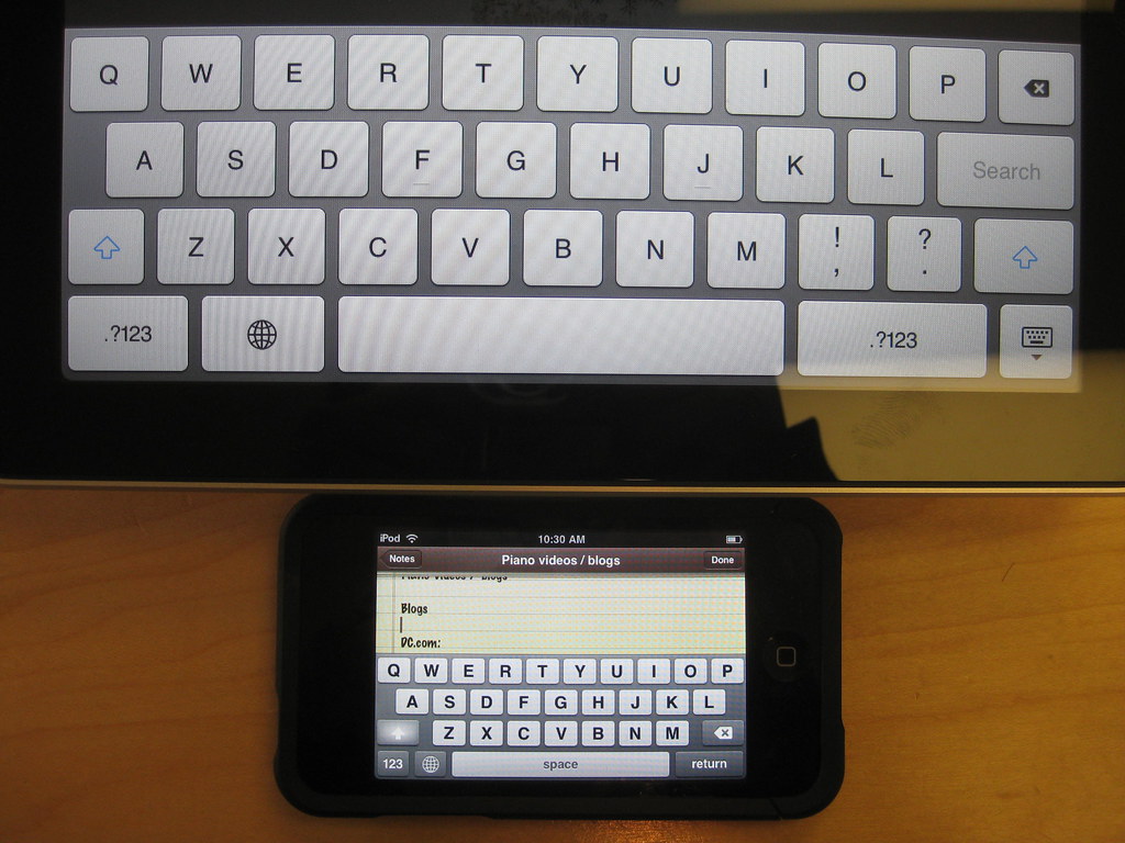 Apple iPad Keyboard Comparison between the iPad and iPod T… Flickr