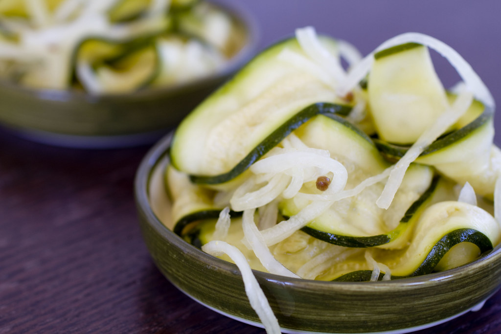 Pickled Zucchini Ribbons in two dishes 5 Jessica and Lon Binder Flickr