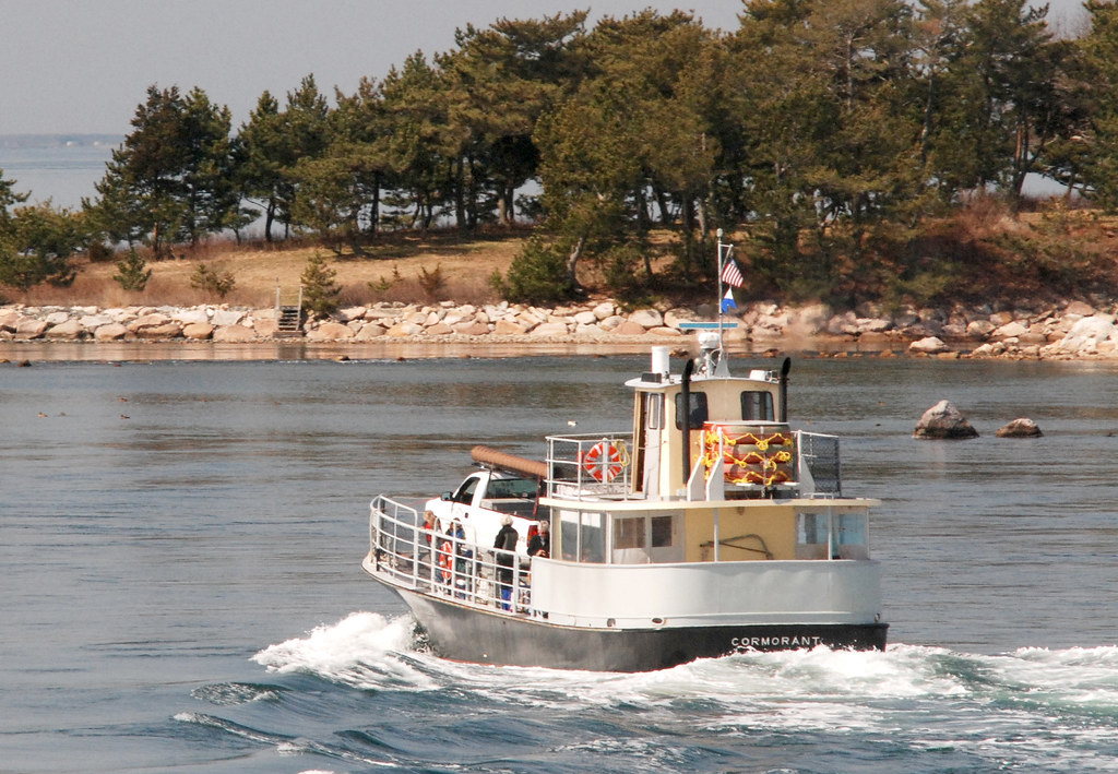 private ferry Cormorant leaving Woods Hole for Naushon Flickr