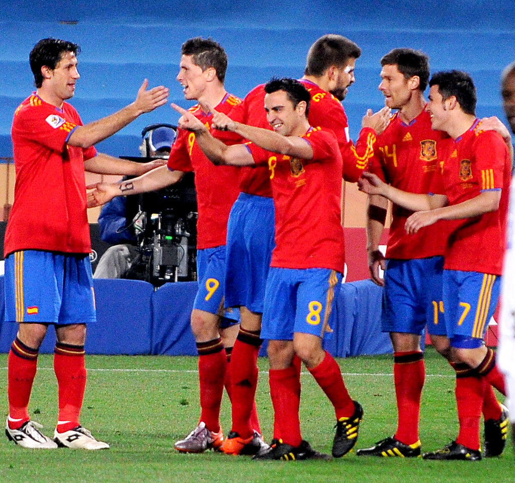 Spain's goal celebration Spain national soccer team, World… Flickr