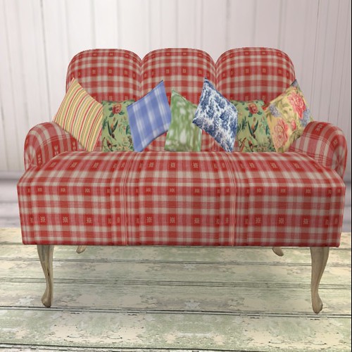 Shabby Chic French Provincial Red Check Couch Furniture se… Flickr